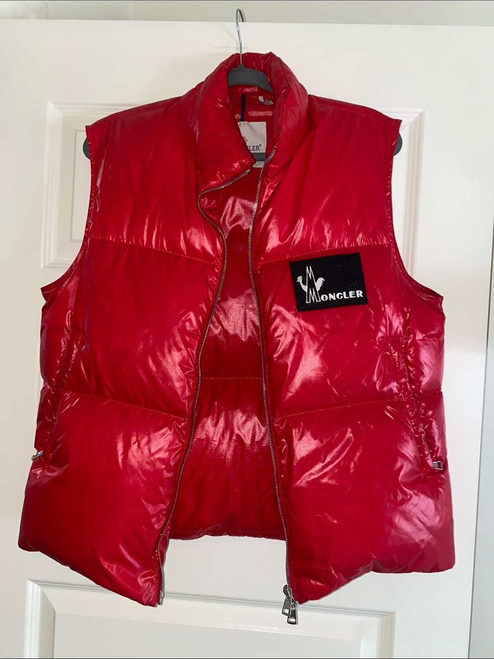 Moncler Glossy Red Quilted Down Vest